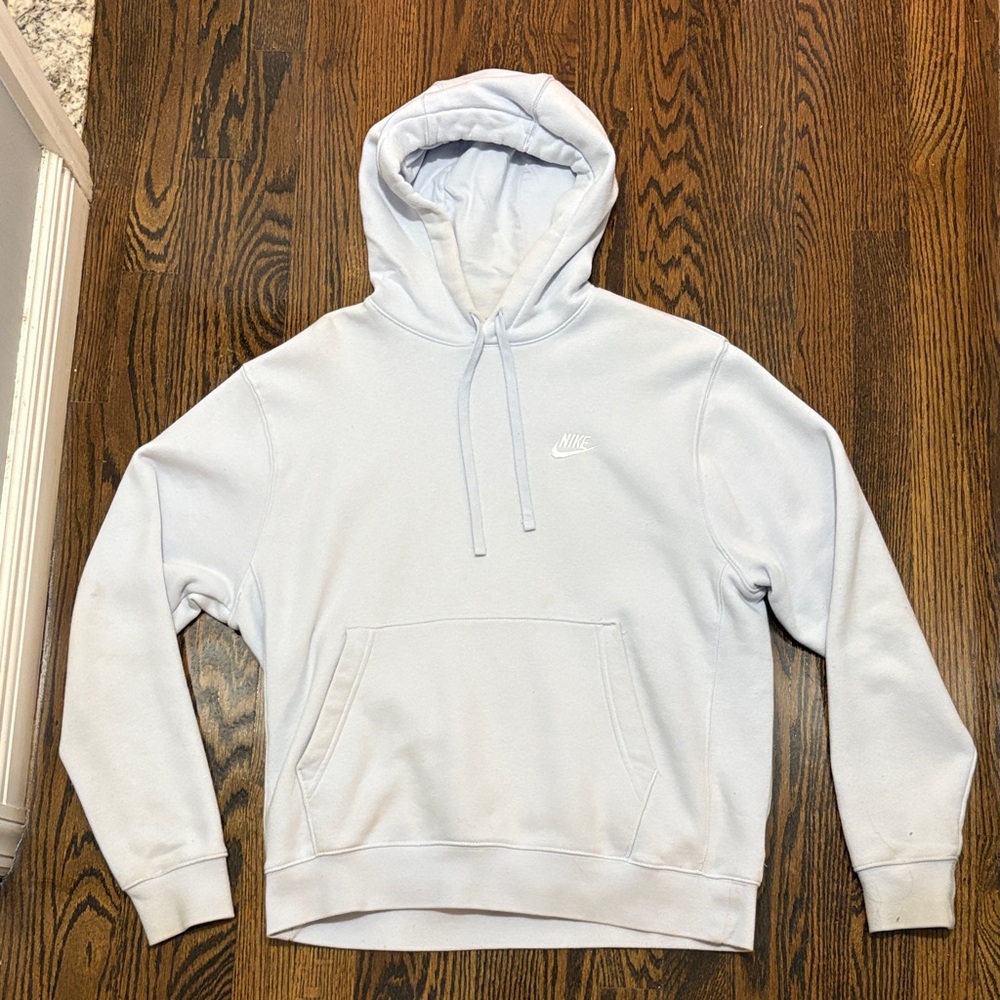 Nike Men's Soft Blue/White Hoodie